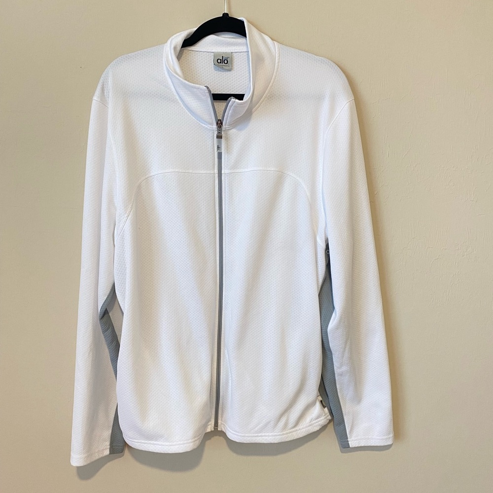 Alo coolfit men’s white athletic jacket size large
